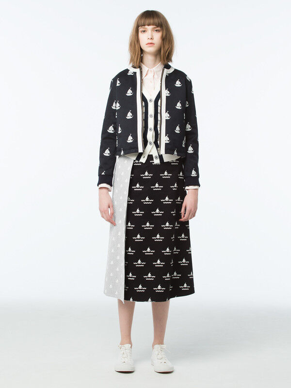 KOE THOM BROWNE WOMENS BOAT WRAP SKIRT