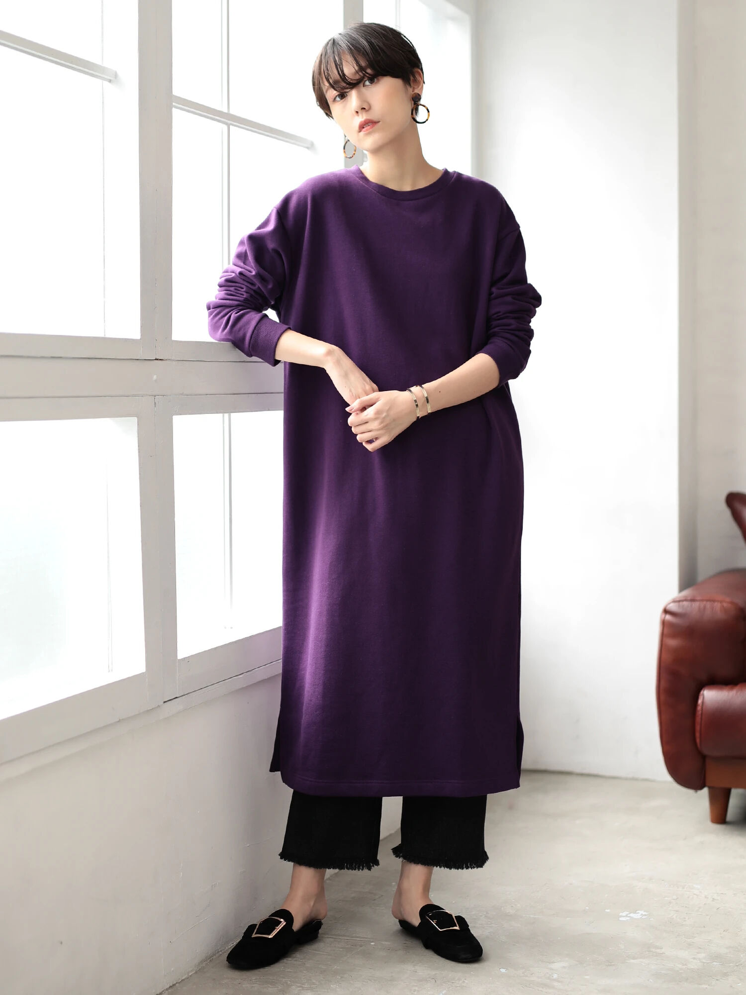 店頭人気商品 裏起毛トレーナーロングワンピース Koe コエ 公式 通販サイト Koe コエ のワンピース