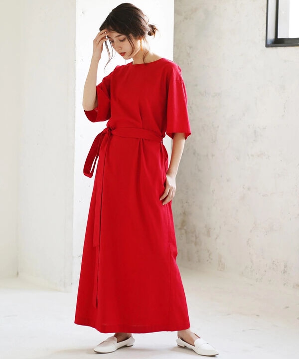 雑誌 Kinfolk 掲載 麻混ベルト付きワンピース Koe コエ 公式 通販サイト Koe コエ のワンピース