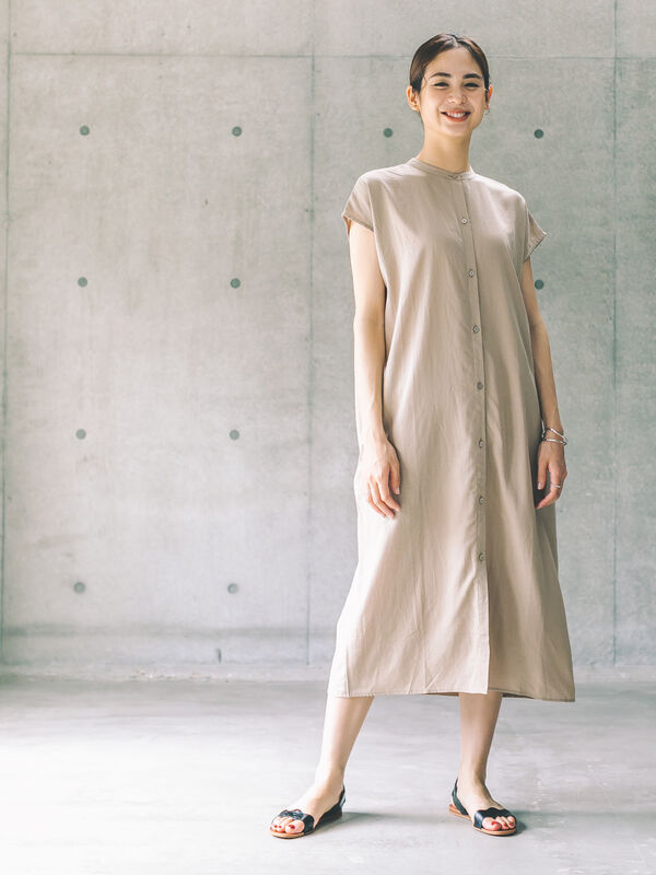 麻レーヨンバンドカラーシャツワンピース Koe コエ 公式 通販サイト Koe コエ のワンピース