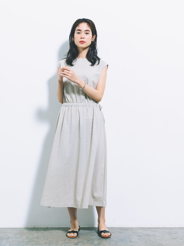 綿麻ウエスト切替後ろタックワンピース Koe コエ 公式 通販サイト Koe コエ のワンピース