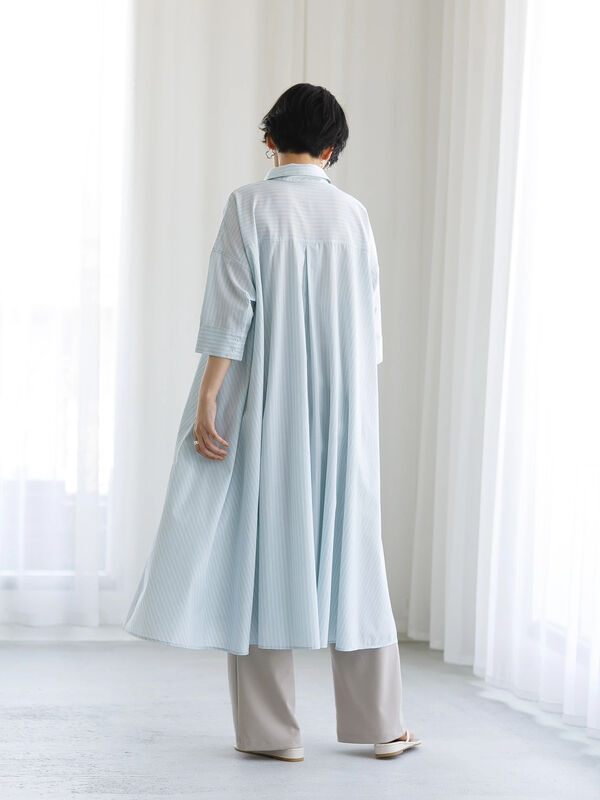 7分袖フレアシャツワンピース Koe コエ 公式 通販サイト Koe コエ のワンピース