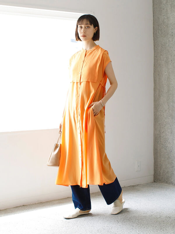 レイヤー風フレンチスリーブシャツワンピース Koe コエ 公式 通販サイト Koe コエ のワンピース